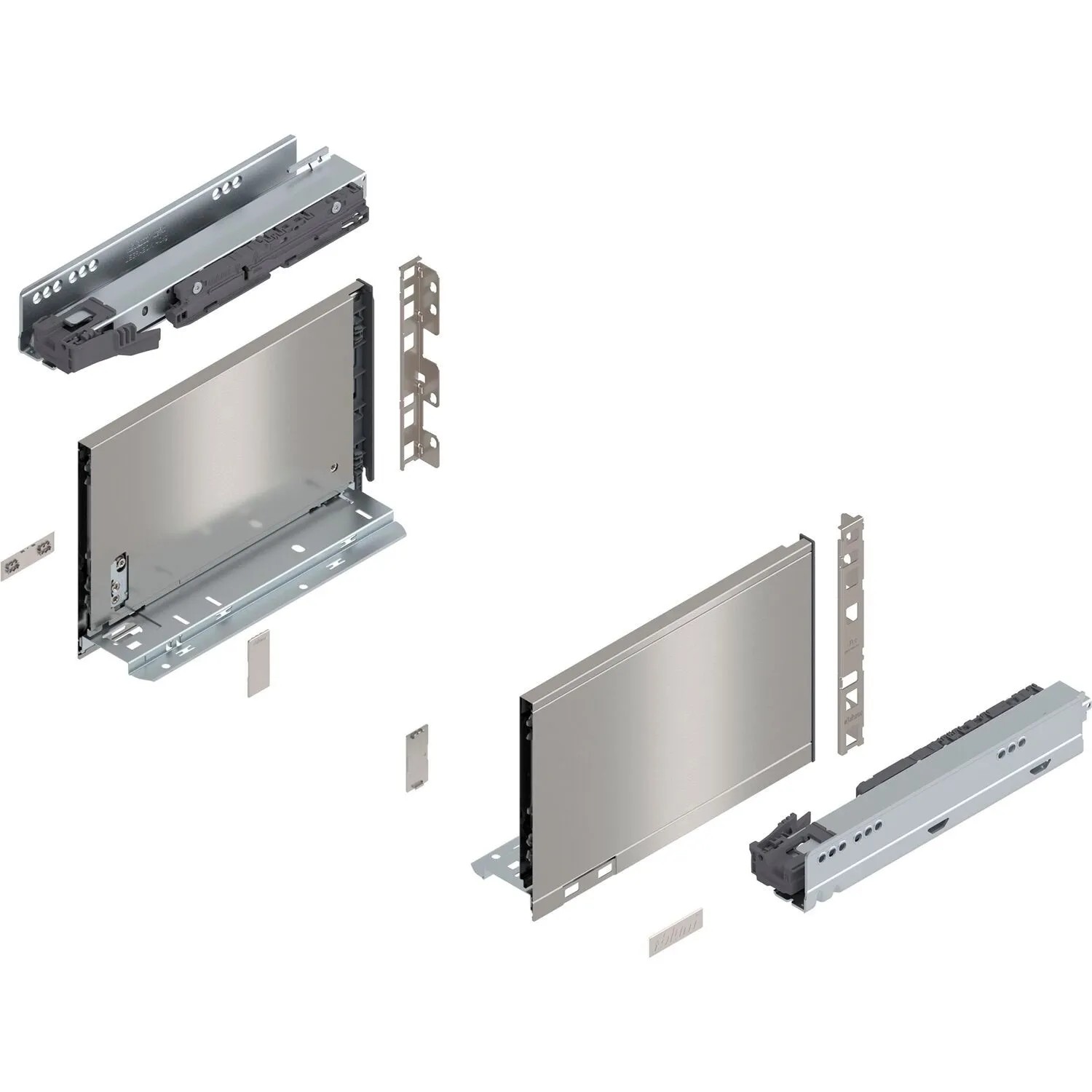 Blum Legrabox Pure Set Höhe C Tip-On Vollauszug 270 mm 40 kg Inox 1 Paar