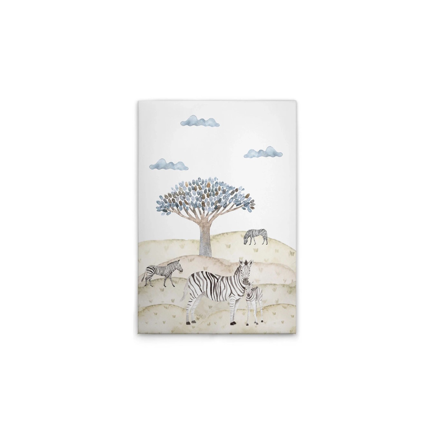 Tadessi Leinwandbild - M1-No.50600 - Safari Zebras - 30 x 40 cm - Hochformat