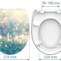 Schütte WC-Sitz Duroplast Magic Light mit Absenkautomatik und Motivdruck, Maße