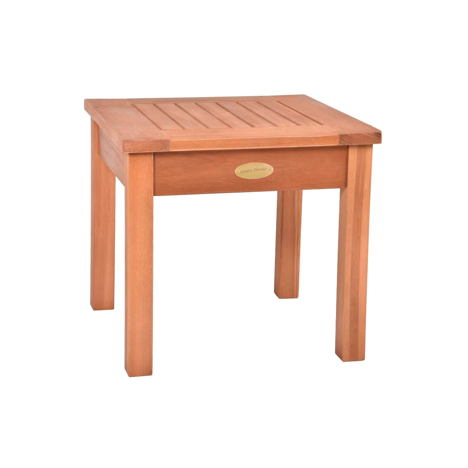 DELUKE Gartentisch ANNIKA Teak-Look Eukalyptus HellBraun 40x40x37cm Garten Beistelltisch Wetterfest Outdoor Tisch