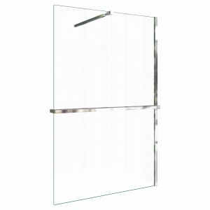 AICA Walk In Duschwand 90x200cm mit Handtuchhalter & Duschregal, 8mm ESG-Glas