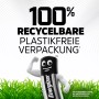 Energizer Alkaline Power AAA Batterien im 8er-Pack mit recycelbarer, plastikfreier Verpackung.