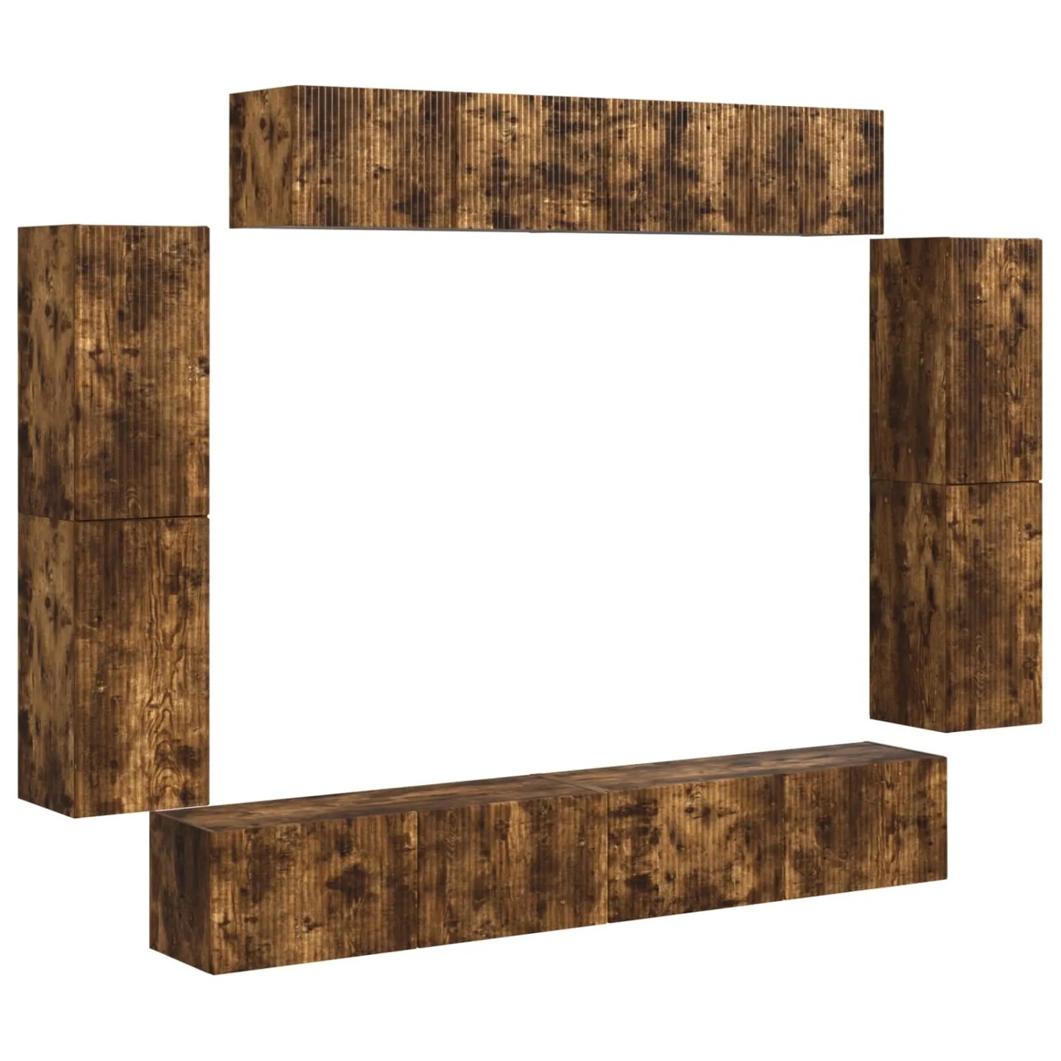 vidaXL TV-Schränk 4-Tlg Geräucherte Eiche 3409146 günstig online kaufen