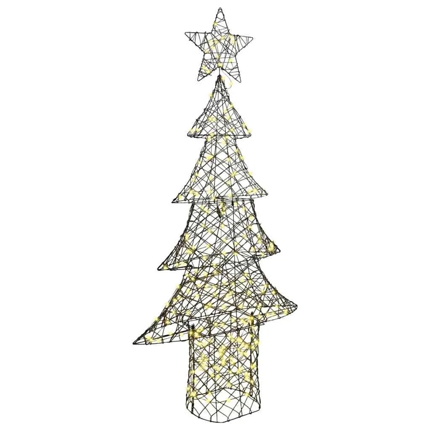 vidaXL Weihnachtsbaum mit 240 LEDs Warmweiß 180 cm Rattan 42018993
