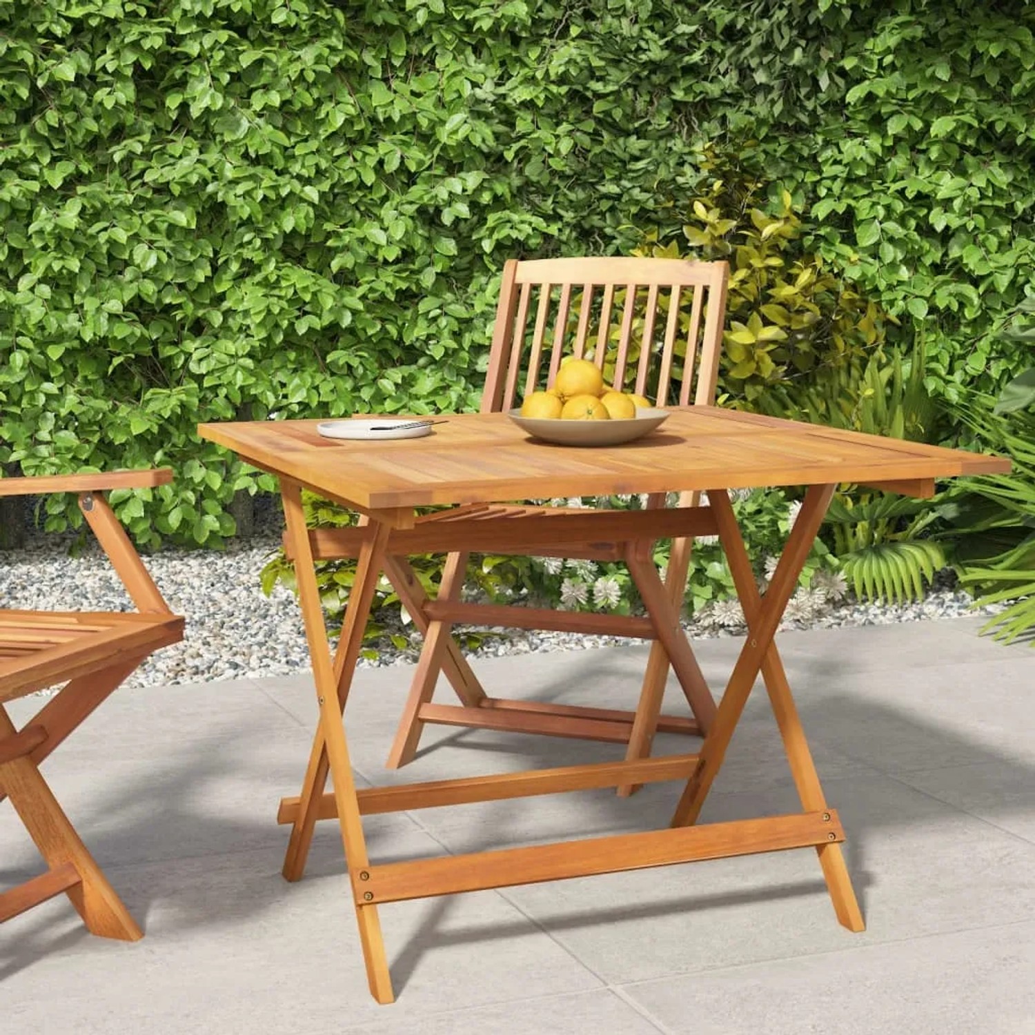 vidaXL klappbarer Gartentisch 90 x 90 x 75 cm Akazie Massivholz 319671 kaufen bei OBI