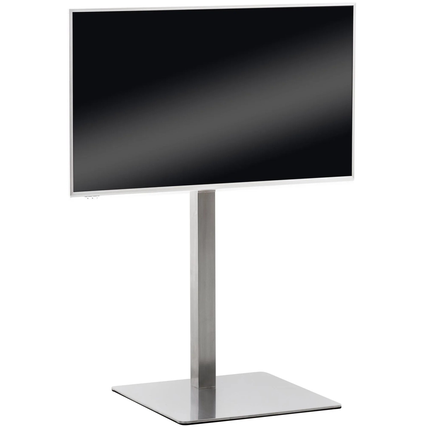 DELUKE TV-Ständer HERNE Eckig 64x53x100cm Metall Edelstahl Fernsehständer TV Bodenständer