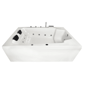 Basera® Indoor Whirlpool Badewanne XXL Milos für 2 Personen, 190x120 cm, in Weiß.