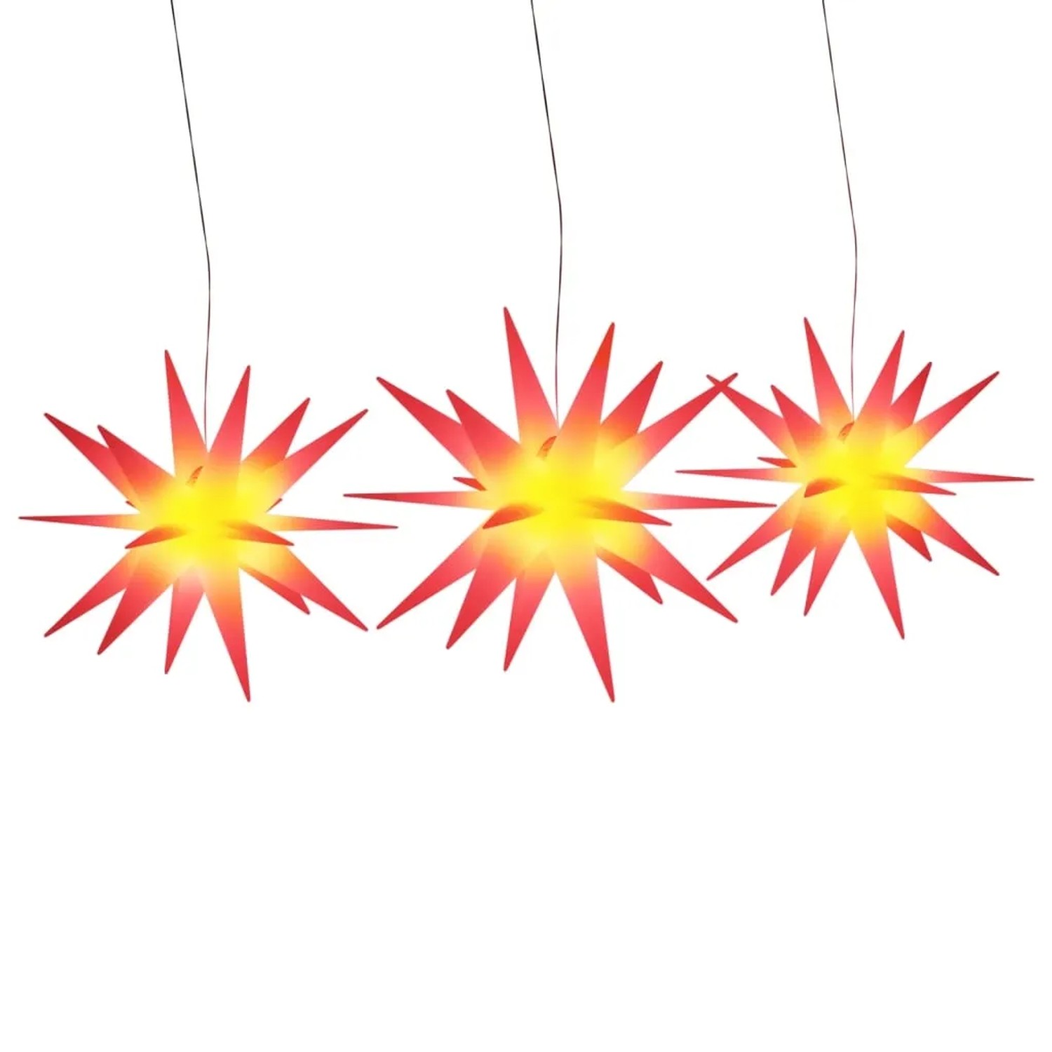 vidaXL LED-Weihnachtssterne 3 Stk Faltbar Rot 356196