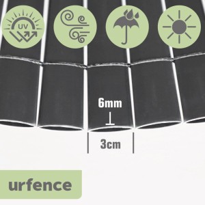 urfence PVC Sichtschutz Windschutz für Balkon & Garten 100 x 600 cm Grau