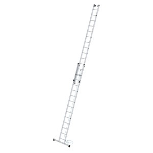 PROREGAL Sprossen-Seilzugleiter, 2x14 Sprossen, mit Traverse für sicheren Stand. Aluminium Leiter für Profis.