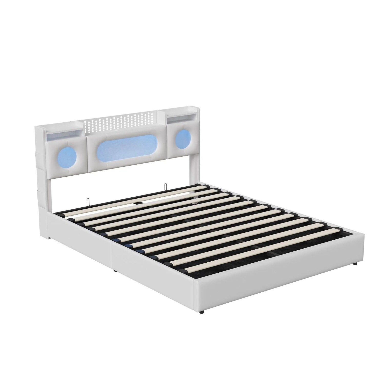 PXloue Polsterbett-Kopfteil Stauraum mit Tür-Bett 140x200cm mit USB-Ladefun günstig online kaufen