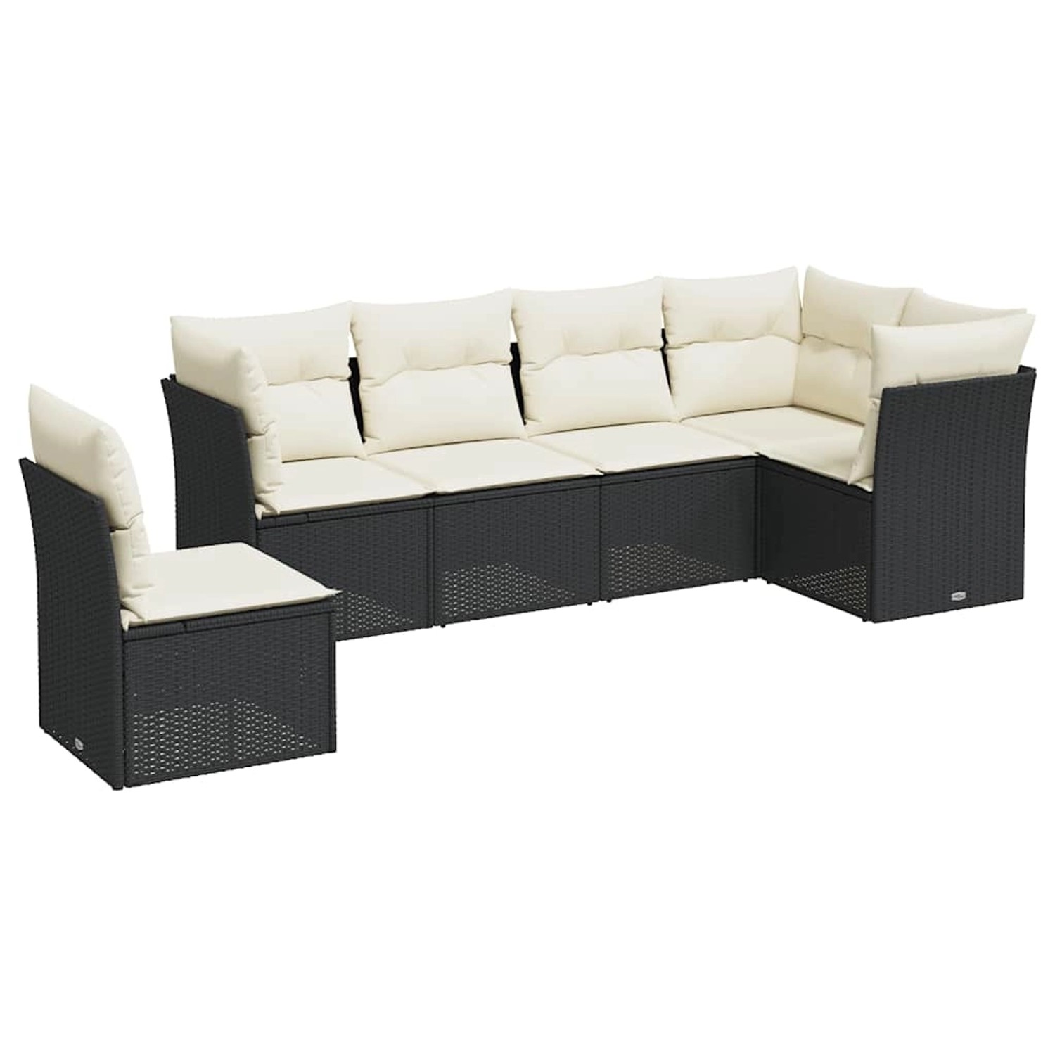 vidaXL 6-Tlg Garten-Sofagarnitur mit Kissen Schwarz Poly Rattan 3249535 günstig online kaufen