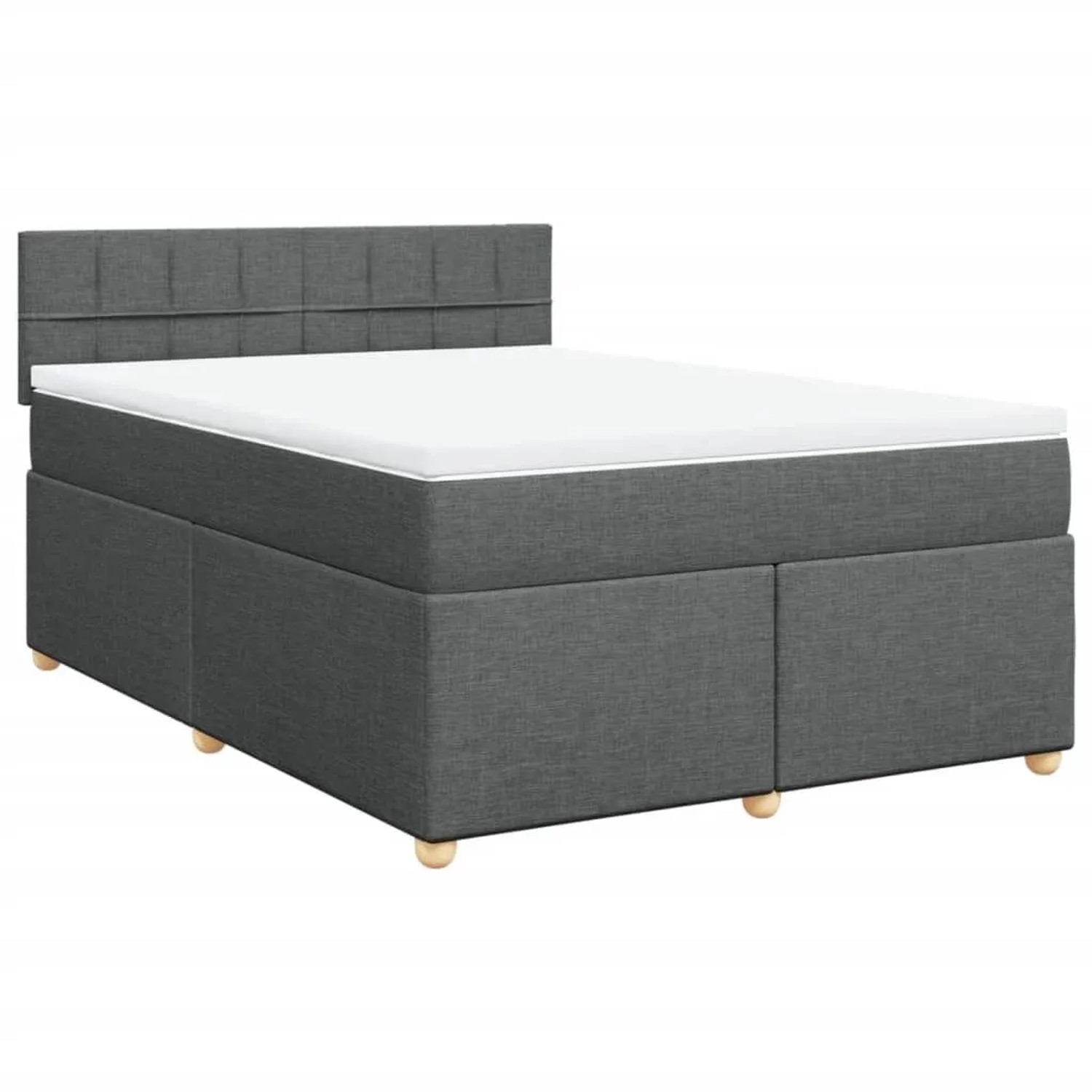 vidaXL Boxspringbett mit Matratze Dunkelgrau 140x200 cm Stoff 3286704 günstig online kaufen