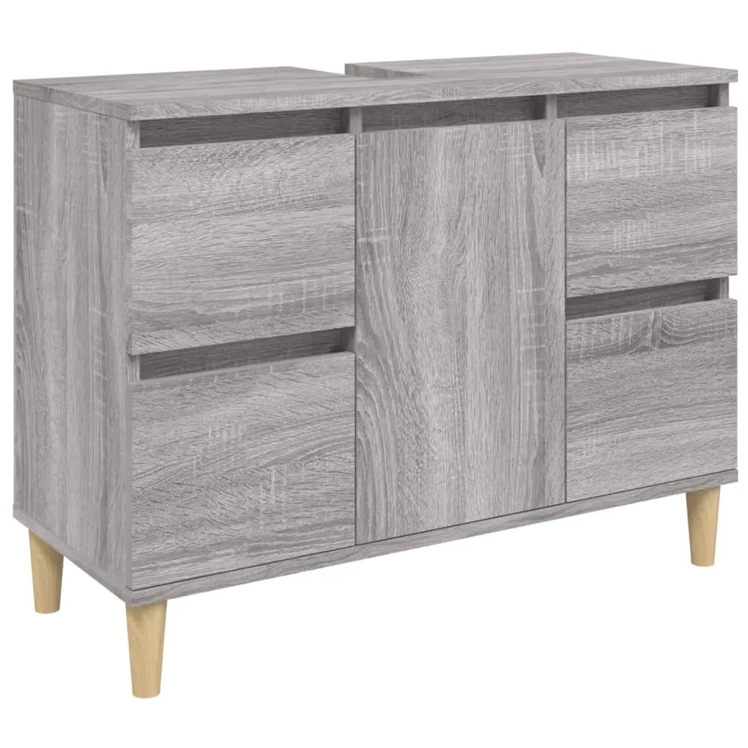 vidaXL Waschbeckenunterschrank Grau Sonoma 80x33x60 cm Holzwerkstoff 821274