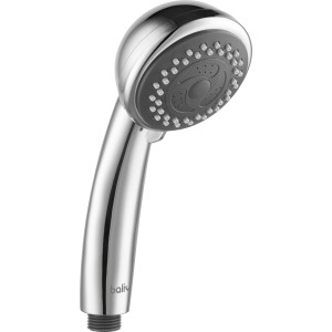 Verchromte baliv Handbrause HBR-80.10 mit drei Strahlarten und Antikalk-Noppen.