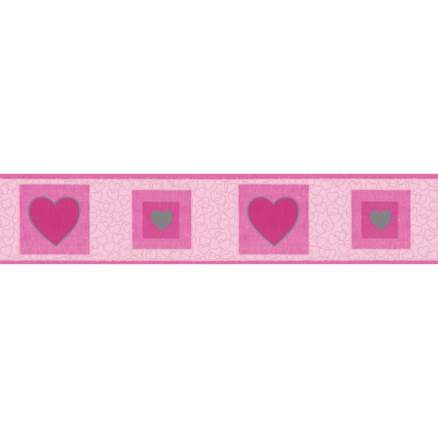 Bricoflor Pinke Bordüre mit Herz Muster Mädchenzimmer Tapetenbordüre aus  Papier und Vinyl Herzchen Tapeten Borte für Ki
