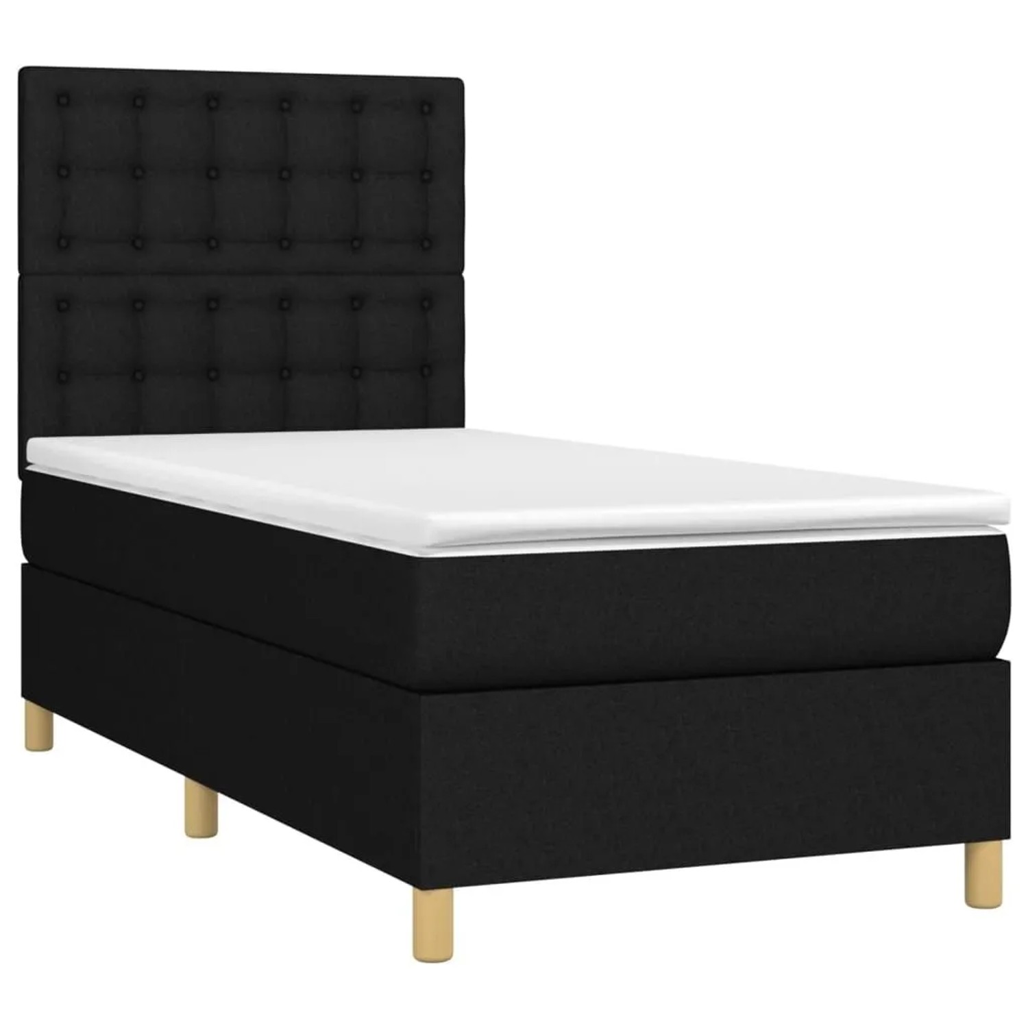 vidaXL Boxspringbett mit Matratze & LED Schwarz 90x190 cm Stoff 3135719 günstig online kaufen