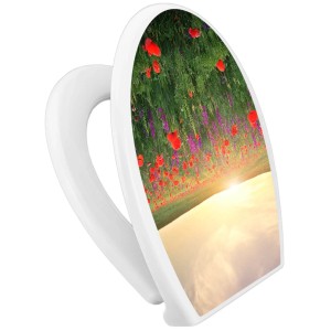 Banjado WC-Sitz mit Kindersitz und Sommerfeld-Motiv. Klodeckel aus Polypropylen mit Absenkautomatik.