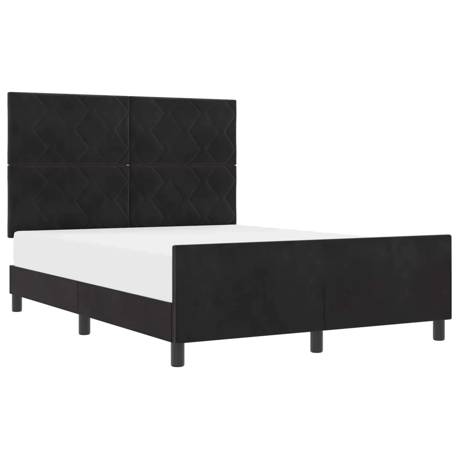 vidaXL Boxspringbett mit Kopfteil Schwarz 140 x 190 cm Samt 3345007
