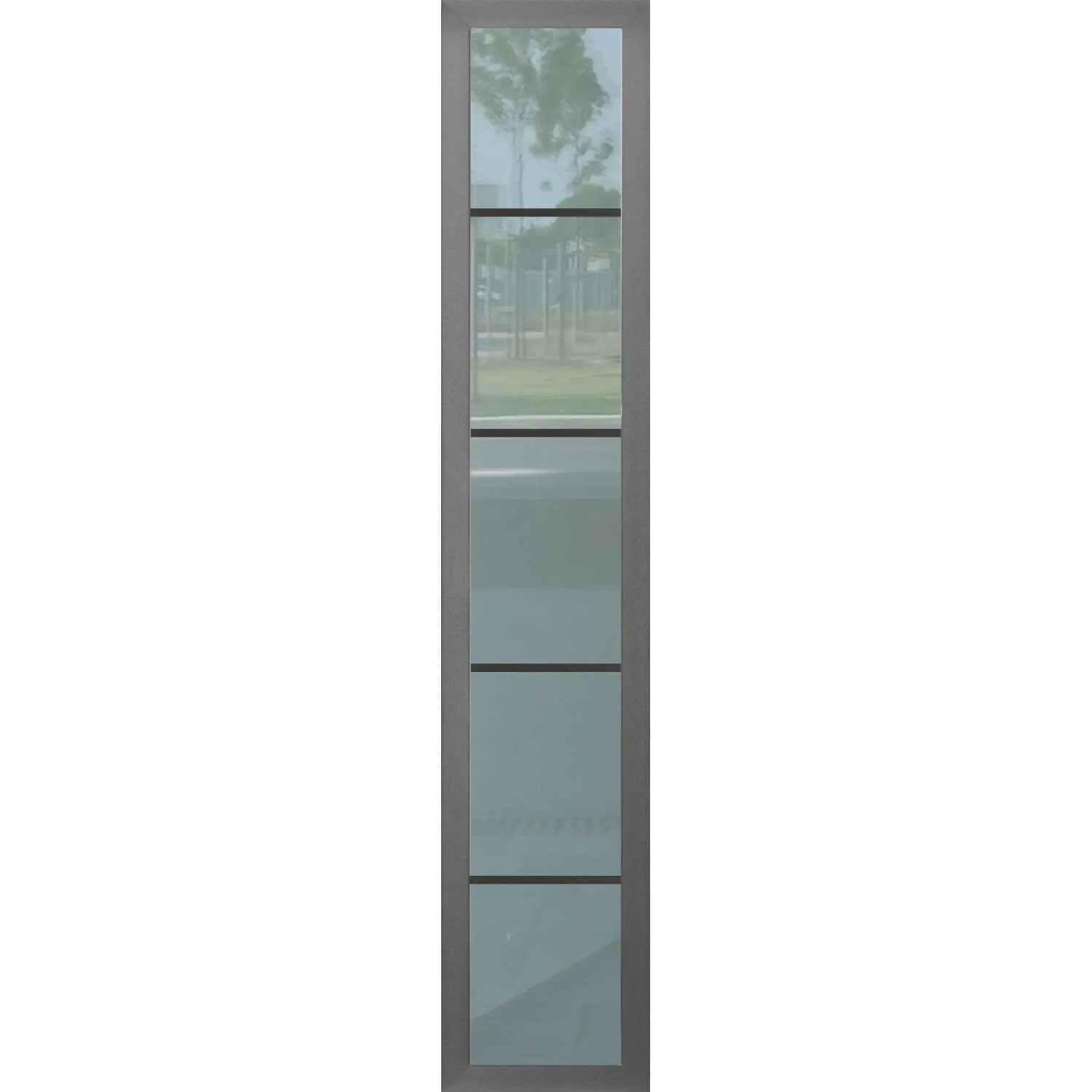 Anthrazitfarbenes Seitenteil mit Glaseinsätzen für Thermospace Haustür, Breite 250-300 mm.