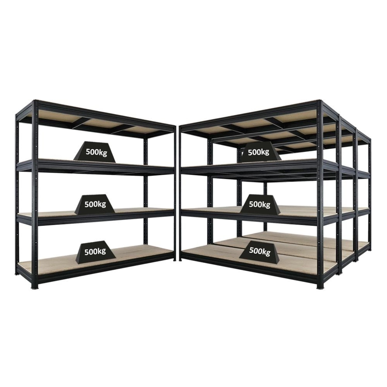 PROREGAL Mega Deal 4x Schwerlastregal Dino HxBxT 180x200x60cm 4 Spanplatten günstig online kaufen