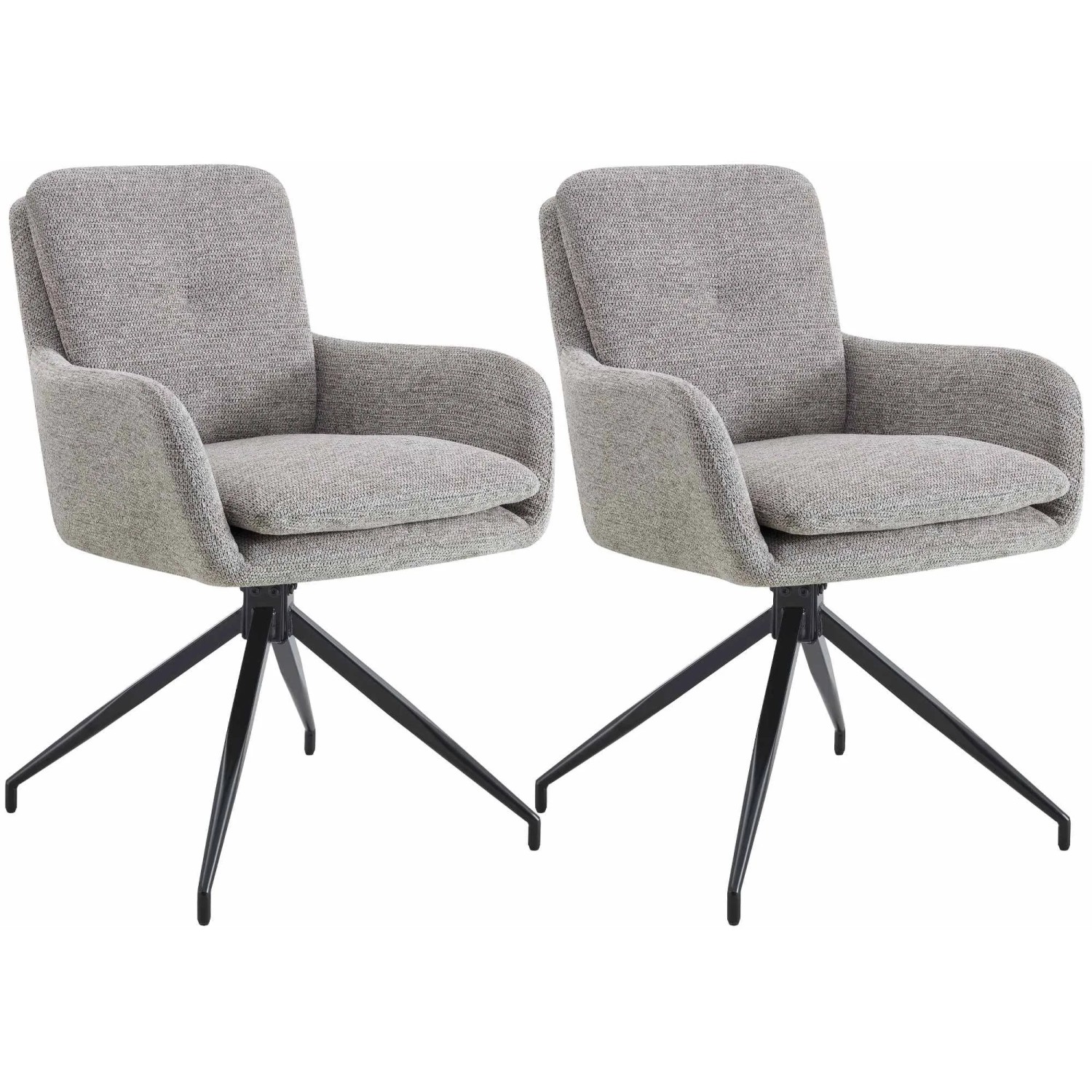CLP 2er Set Esszimmerstühle Pickett Stoff Taupe