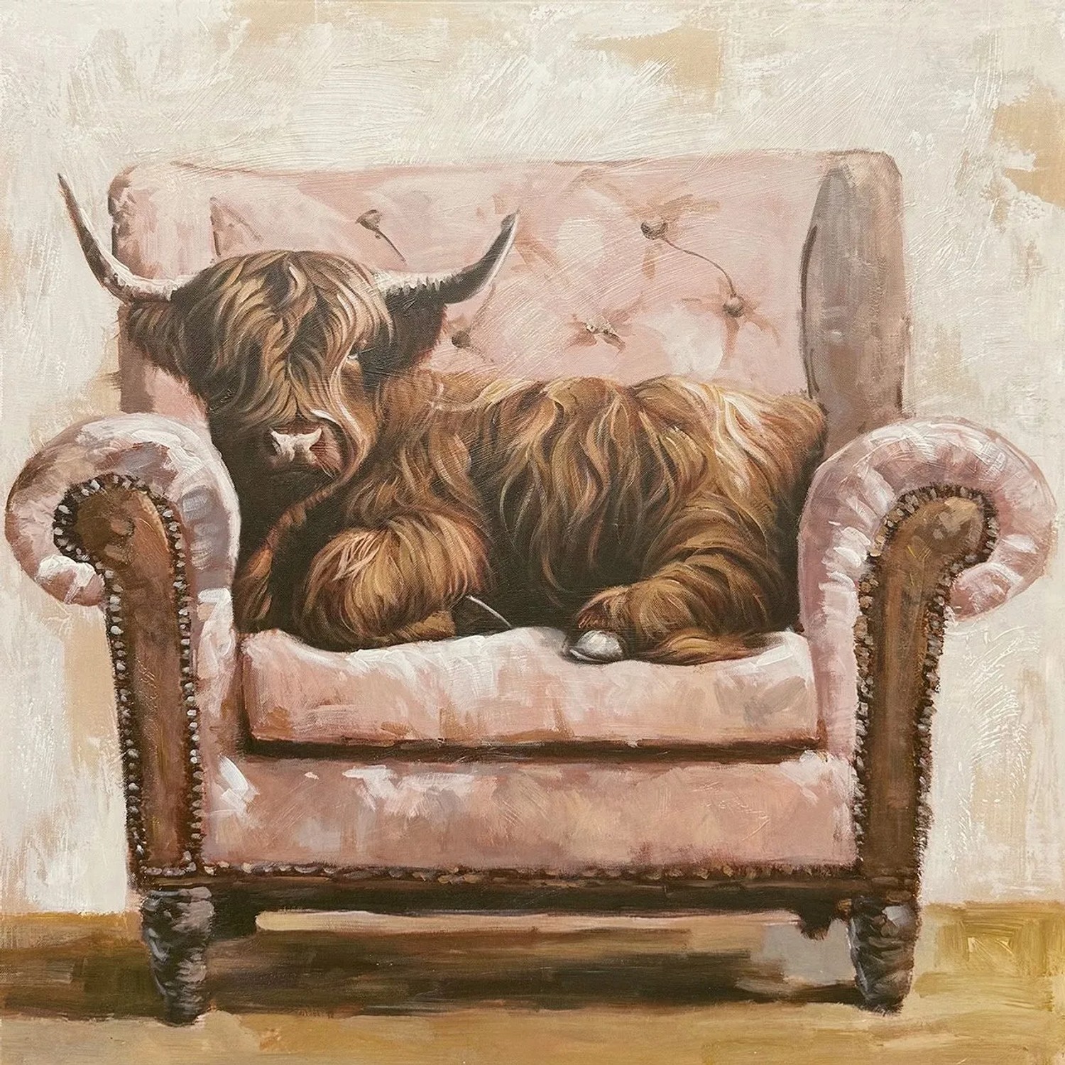 Art Universe Leinwandbild Sofa Cattle 70 x 70 cm