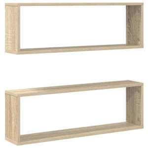 vidaXL Würfelregale 2 Stk Sonoma-Eiche 80x15x26,5 cm Holzwerkstoff 807115