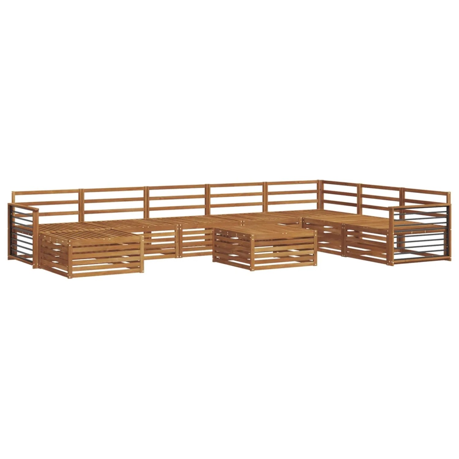vidaXL Sofagarnituren 9 Tlg Natur Massivholz Akazie 3373989