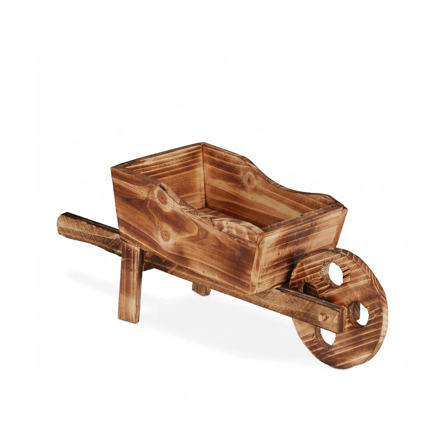 Relaxdays Pflanzschubkarre Holz Natur 19 cm x 47 cm x 15 cm 500 g