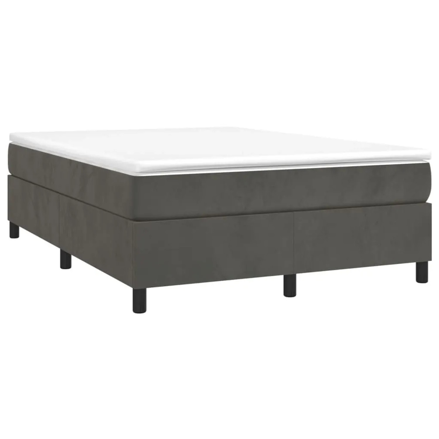 vidaXL Boxspringbett mit Matratze Dunkelgrau 140x200 cm Samt 3144682 günstig online kaufen