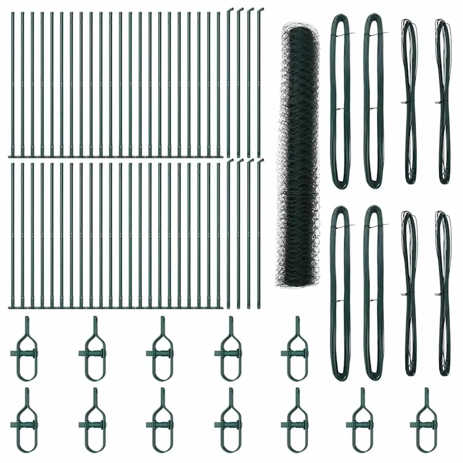 vidaXL Zaunpfosten Grün 100 x 1,2 m 36 mm Maschen Stahl und PVC 3353594 günstig online kaufen