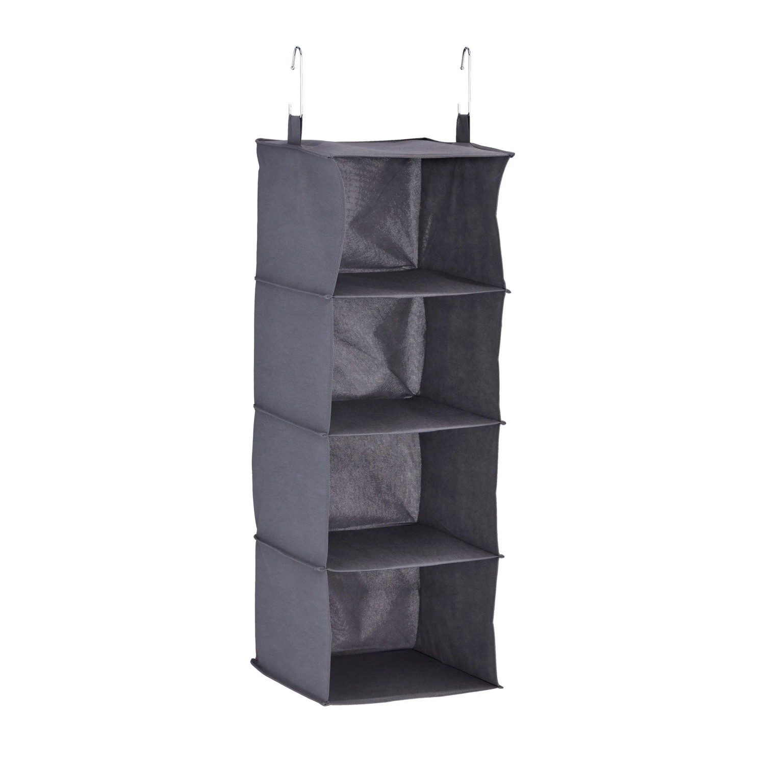 Relaxdays Hängeregal Vlies Grau 4 Fächer Faltbar 97 cm x 30 cm x 30 cm 0,7 kg