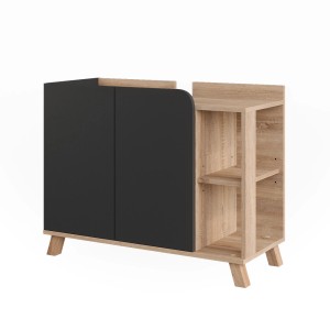 Vicco Waschbeckenunterschrank Karen, 80 cm, Sonoma Eiche/Anthrazit, mit 2 Türen und Regalfächern.