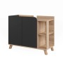 Vicco Waschbeckenunterschrank Karen, 80 cm, Sonoma Eiche/Anthrazit, mit 2 Türen und Regalfächern.