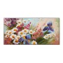 Banjado Magnettafel mit Blumenmotiv Sommerstrauss, 78x37cm, für Notizen und Fotos.