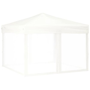 Weißes, faltbares Partyzelt 3x3 m mit Seitenwänden für Outdoor-Events.