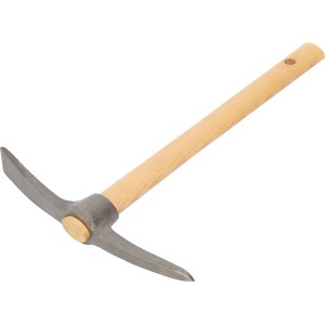 LUX Mini Handpickel Classic, Gartenhandgerät mit Holzstiel und Stahlkopf zum Unkrautjäten.