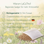 LaCaTho Vorteile: Keimgarantie, regionales Qualitätssaatgut für Königskerze Samen aus Deutschland. Offener Samenbeutel auf Blumenwiese.
