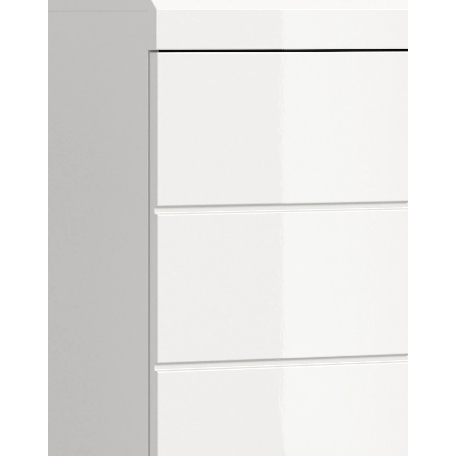 Waschbeckenunterschrank, 60cm, Weiß Hochglanz, mit Türen.