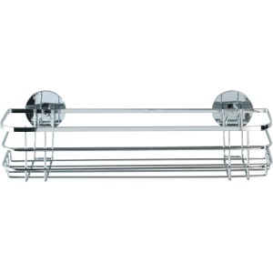 Wenko Turbo-Loc Maxiablage, glänzendes Edelstahl Duschregal zur Wandmontage ohne Bohren.
