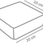 Skizze eines EHL Mauersteins Verona Antik, 20x20x7 cm, Sandstein-Nuanciert, mit Maßangaben.