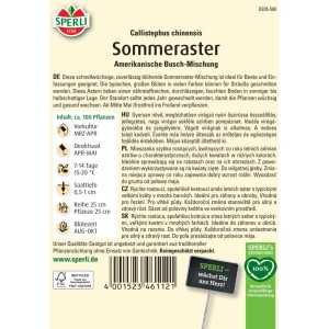 Samenpackung Sommeraster Amerikanische Busch-Mischung von Sperli mit bunten Blüten.