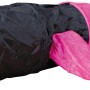 Trixie Katzentunnel aus Polyester, schwarz-pink, mit Katze und vier Eingängen.