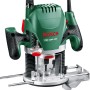 Bosch Oberfräse 1400 ACE: Leistungsstarke Fräse mit grünem Gehäuse und Zubehör.