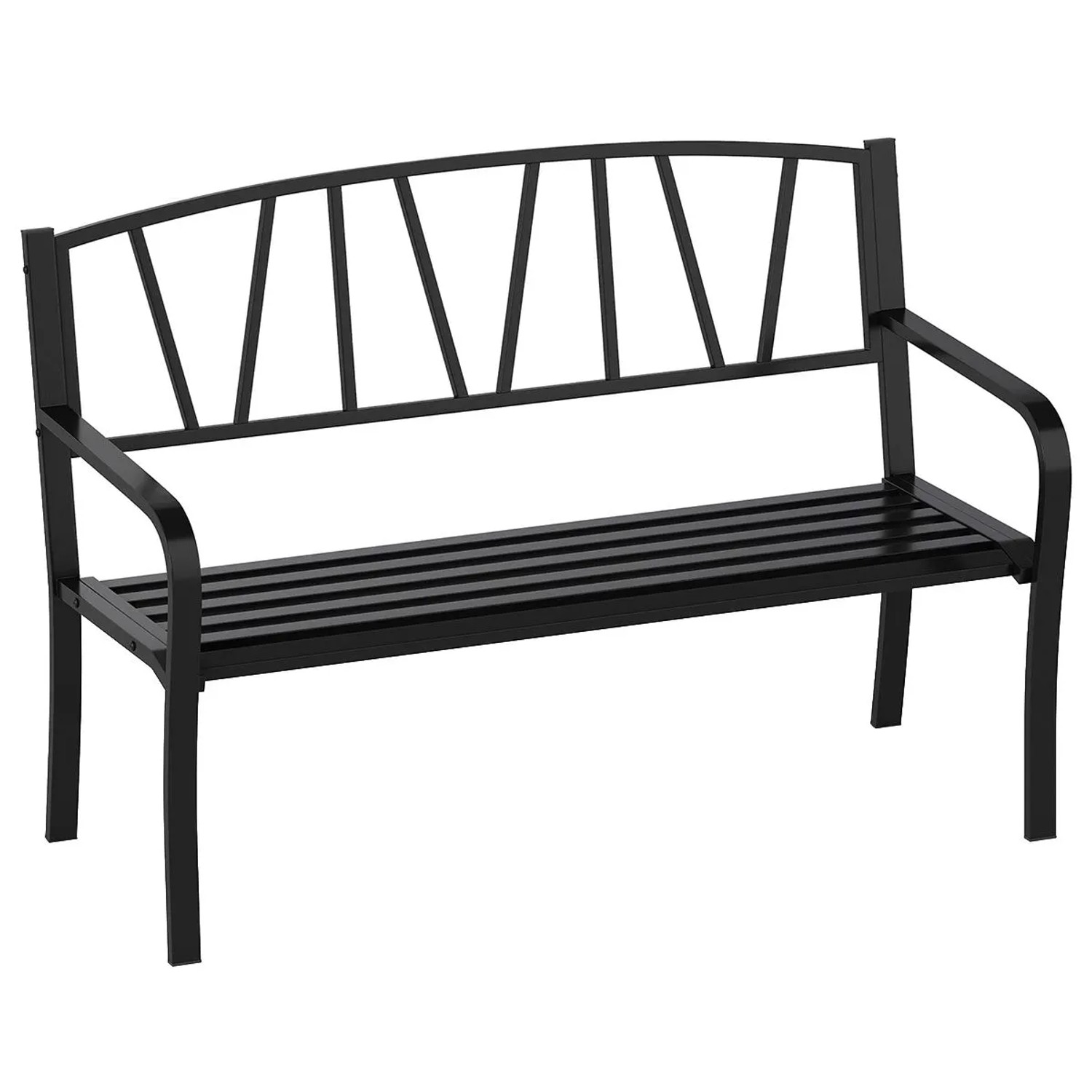 Costway Gartenbank Metall 2 Sitzer mit Rückenlehne 128 x 60 x 86 cm