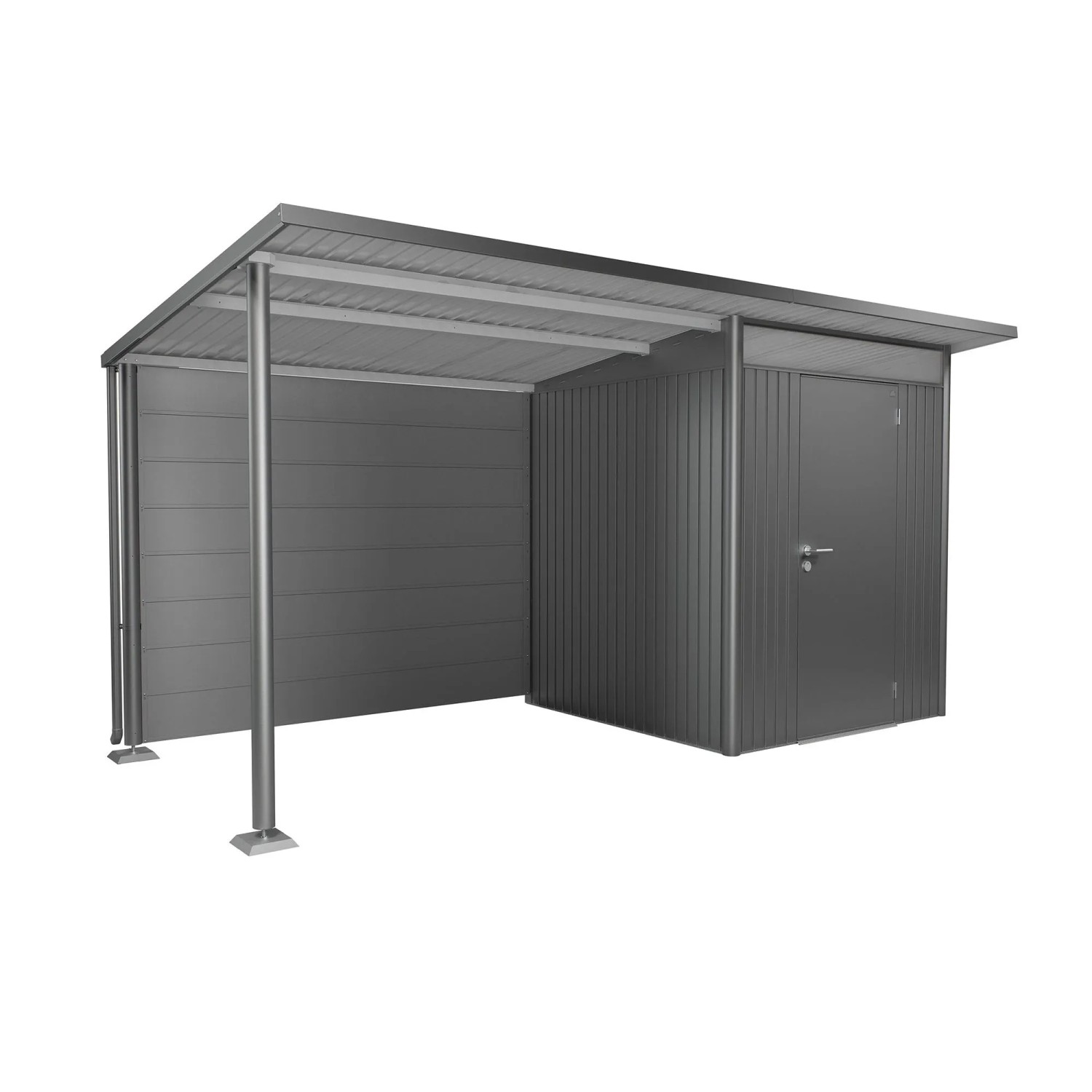 Biohort Rückwand für Seitendach zu AvantGarde Gr. L Quarzgrau-Metallic