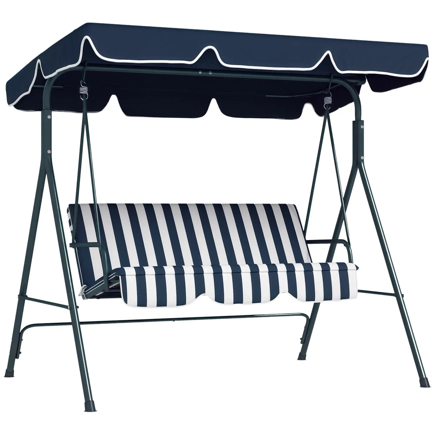 Outsunny Hollywoodschaukel 3-Sitzer bis 240 kg Belastbar Blau