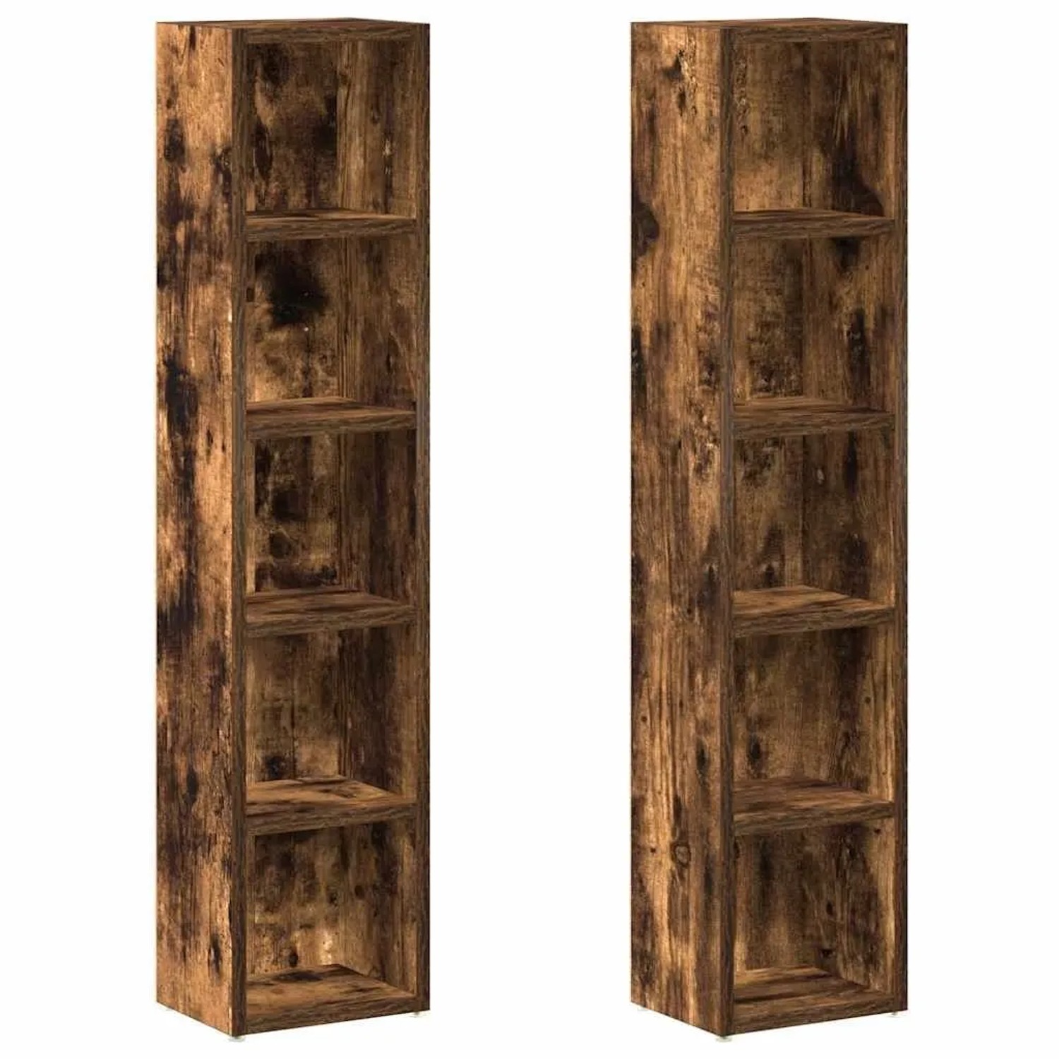 vidaXL CD-Regale 2 Stk Räuchereiche 21x16x93,5 cm Holzwerkstoff 815318
