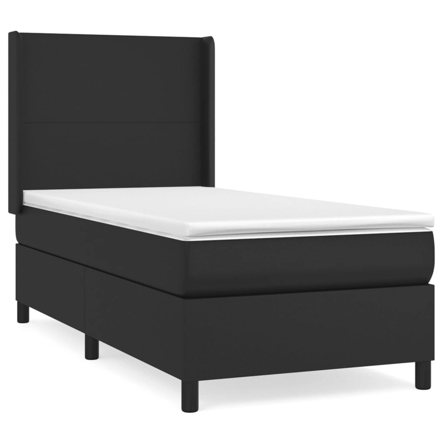 vidaXL Boxspringbett mit Matratze Schwarz 100x200 cm Kunstleder1466229 günstig online kaufen